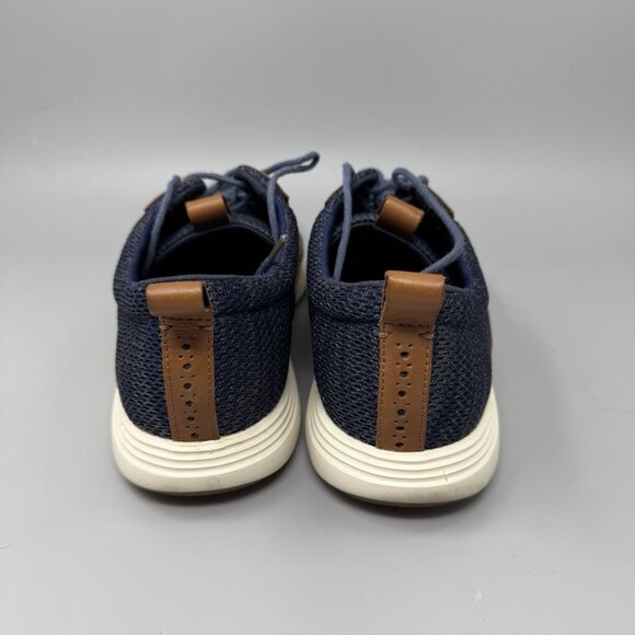 Cole Haan Grand Tour Knit Mens Size 10M Oxford Shoes Marine Blue Tan C31348